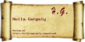 Holla Gergely névjegykártya